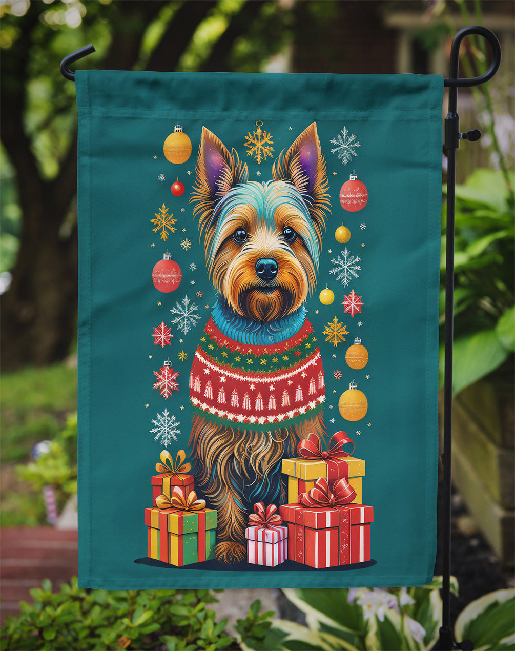 Australian Terrier Holiday Christmas Garden Flag