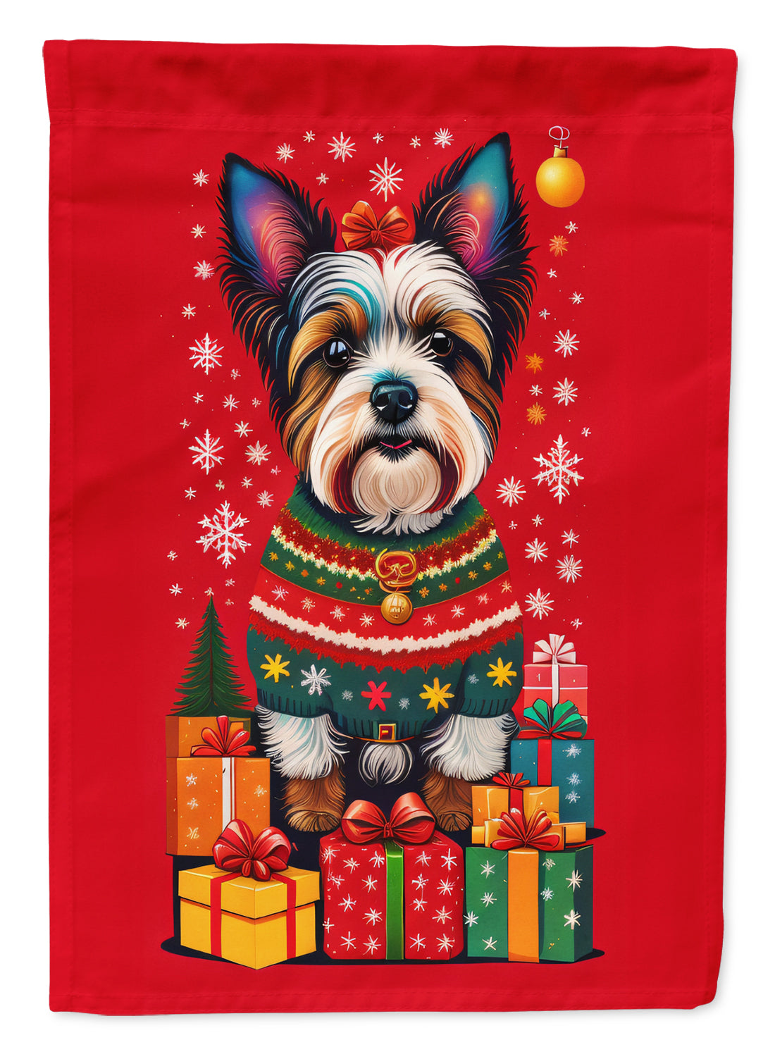 Buy this Biewer Terrier Holiday Christmas Garden Flag