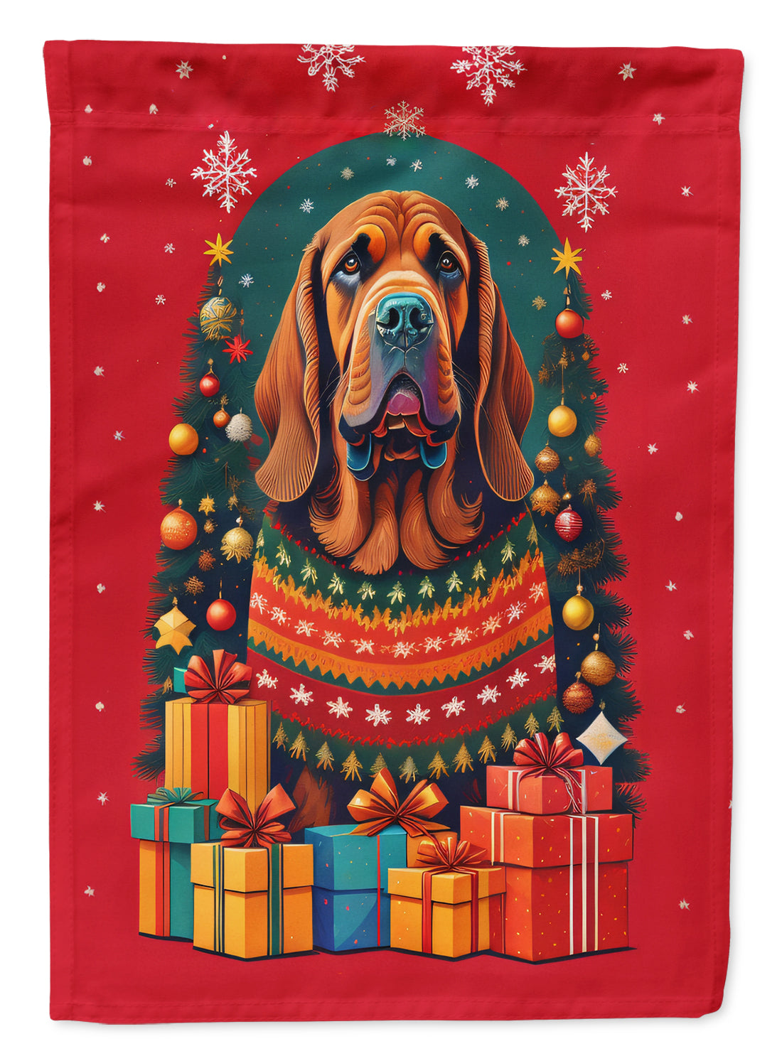 Buy this Bloodhound Holiday Christmas House Flag