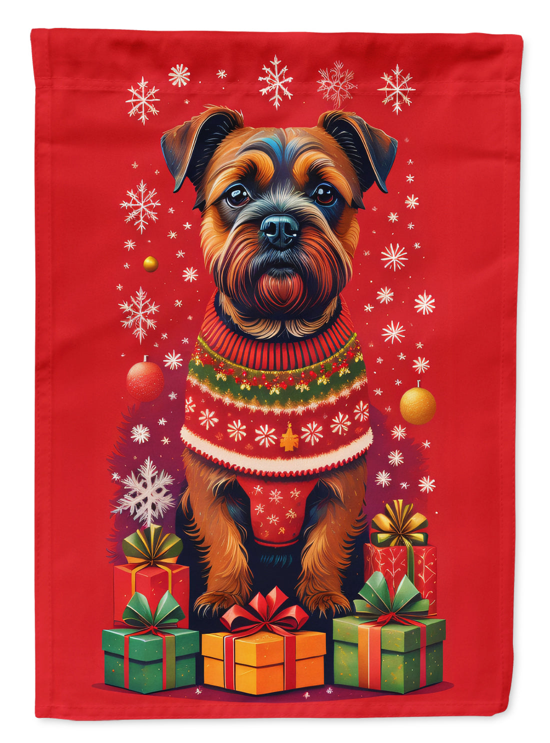Buy this Border Terrier Holiday Christmas House Flag