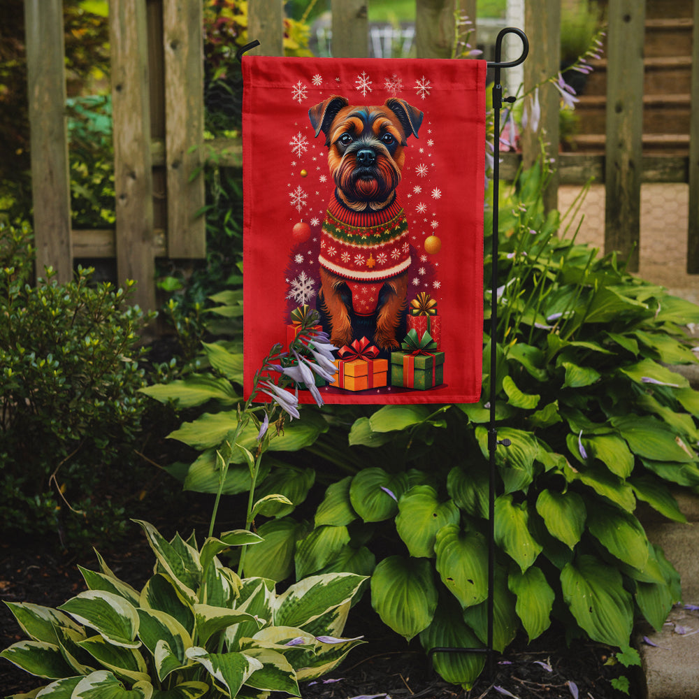 Border Terrier Holiday Christmas Garden Flag
