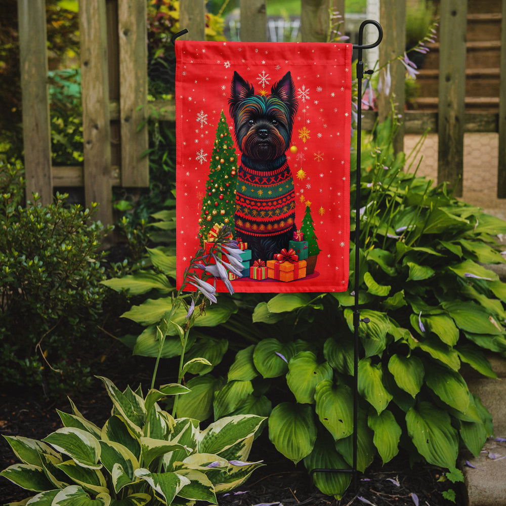 Black Cairn Terrier Holiday Christmas Garden Flag