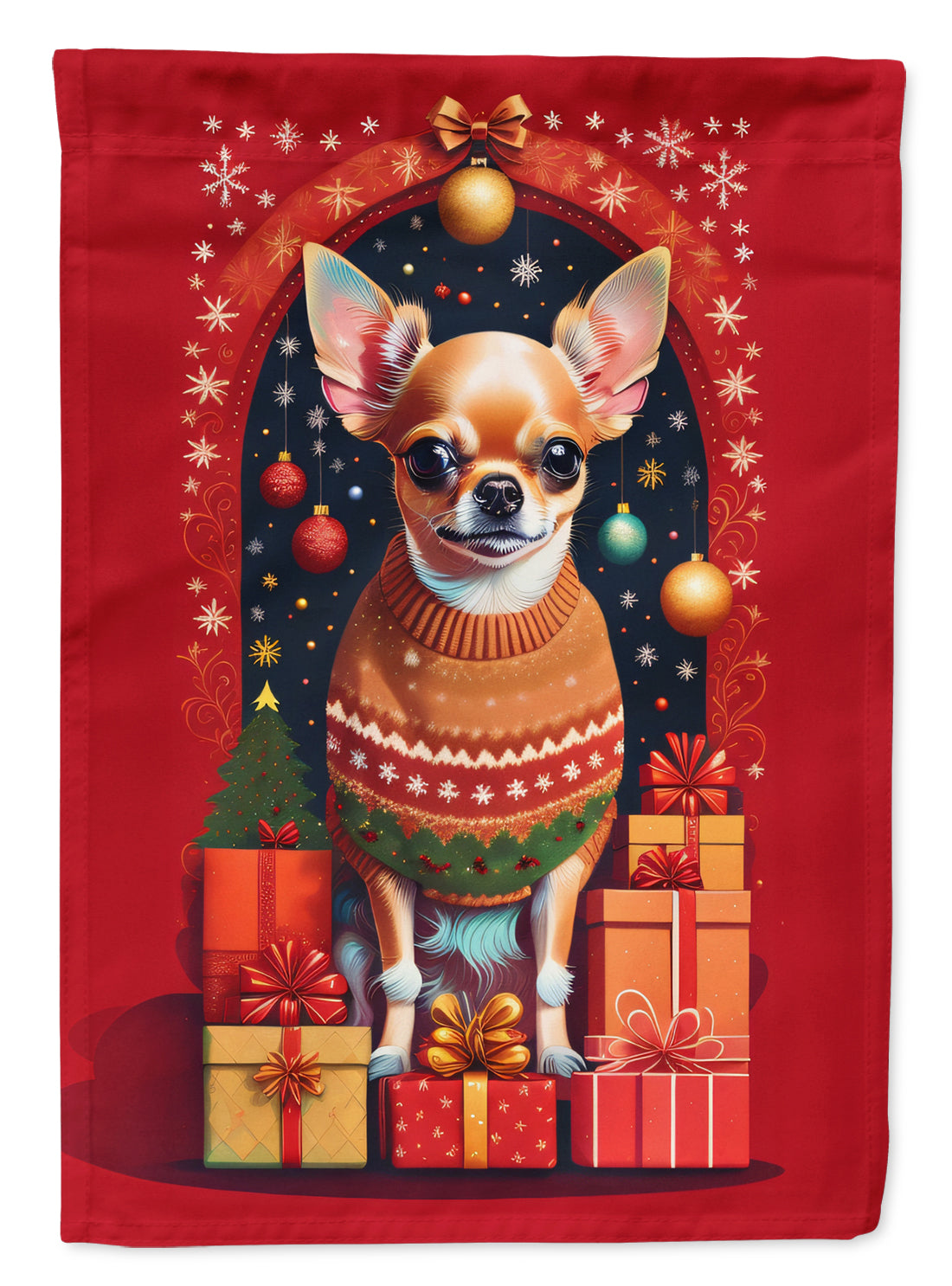 Buy this Chihuahua Holiday Christmas House Flag