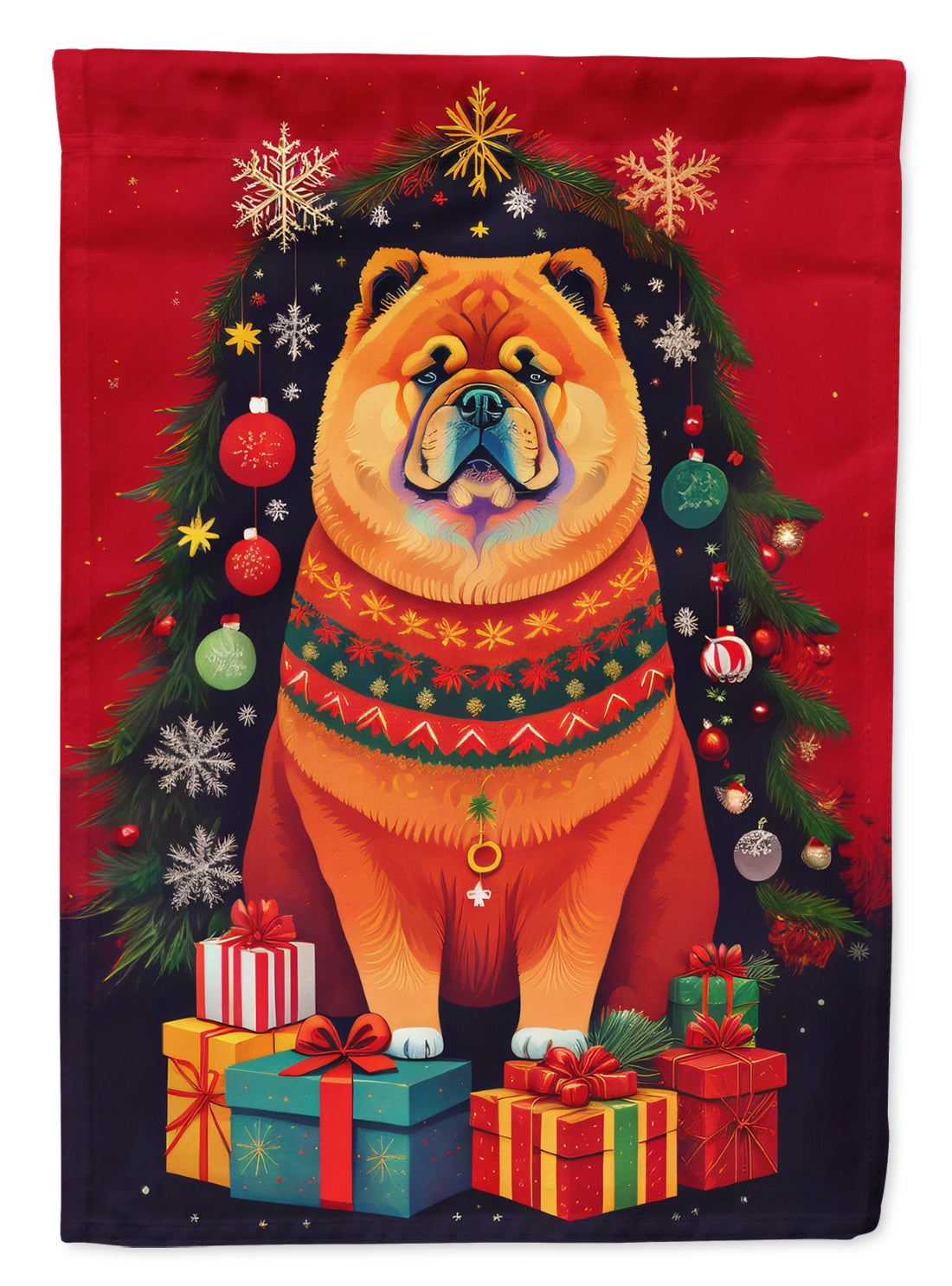 Buy this Chow Chow Holiday Christmas House Flag
