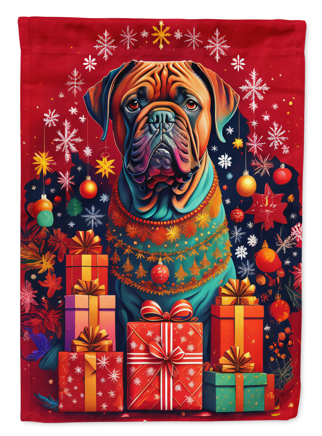 Buy this Dogue de Bordeaux Holiday Christmas House Flag