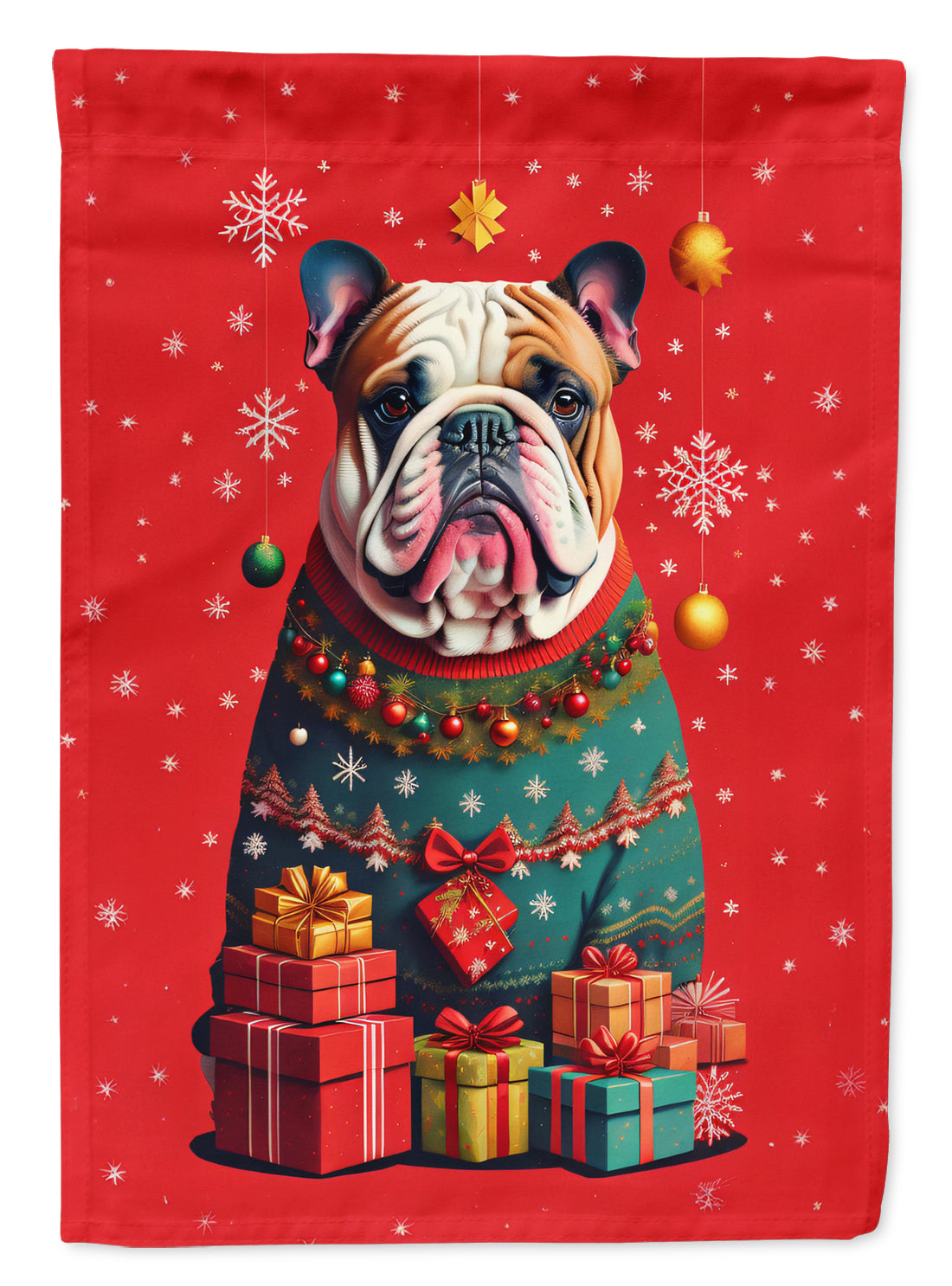 Buy this English Bulldog Holiday Christmas House Flag