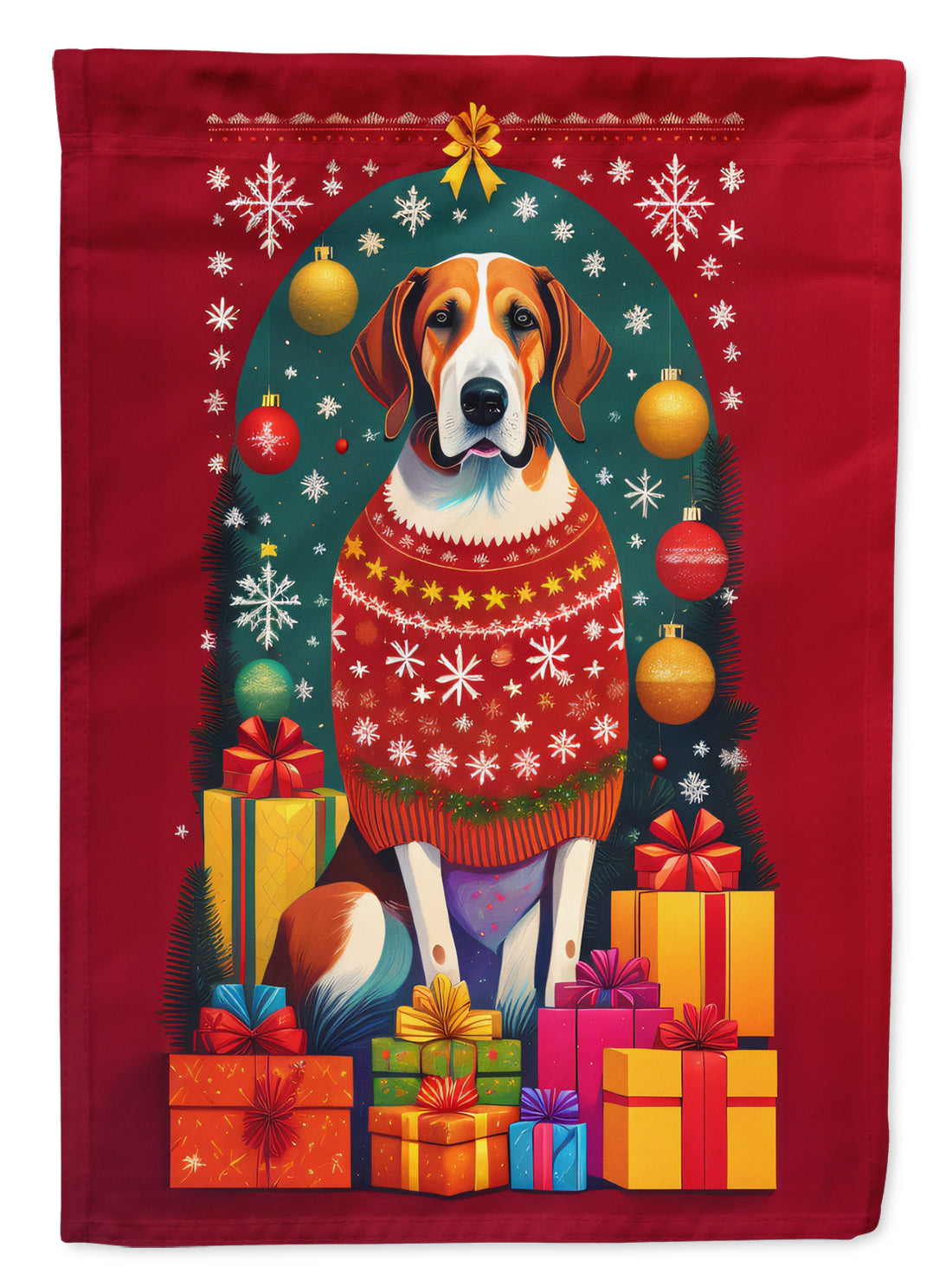 Buy this English Foxhound Holiday Christmas House Flag
