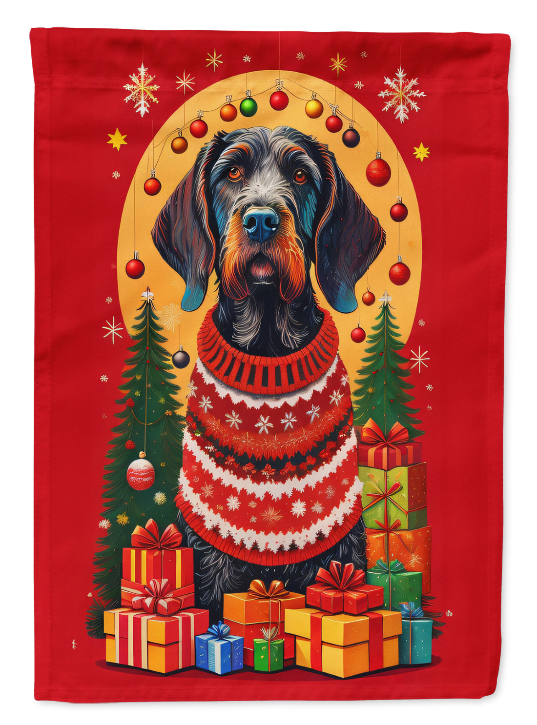 Buy this German Wirehaired Pointer Holiday Christmas House Flag