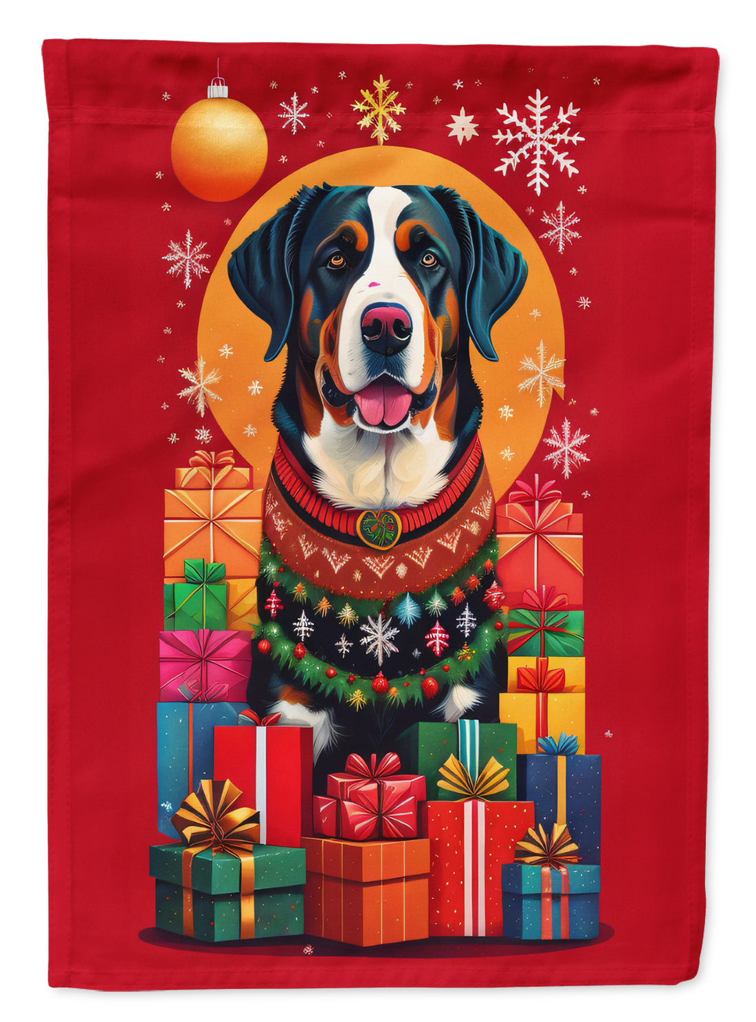 Buy this Greater Swiss Mountain Dog Holiday Christmas House Flag