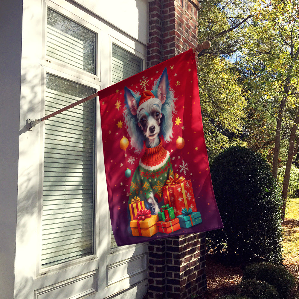 Buy this Chinese Crested Holiday Christmas House Flag