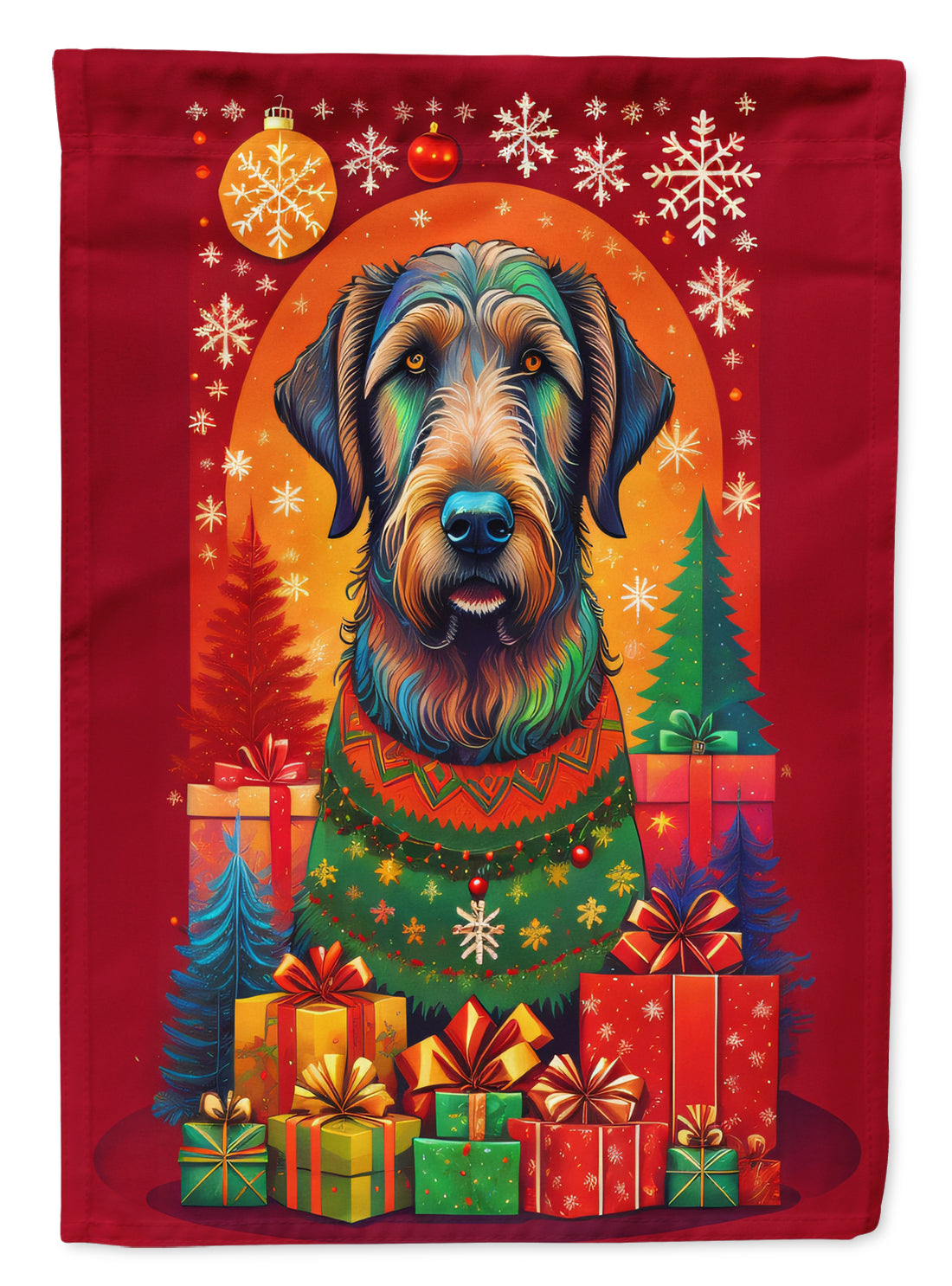 Buy this Irish Wolfhound Holiday Christmas House Flag