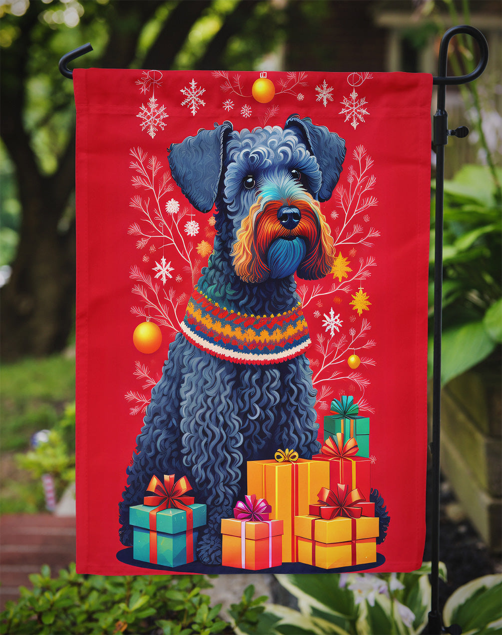 Kerry Blue Terrier Holiday Christmas Garden Flag