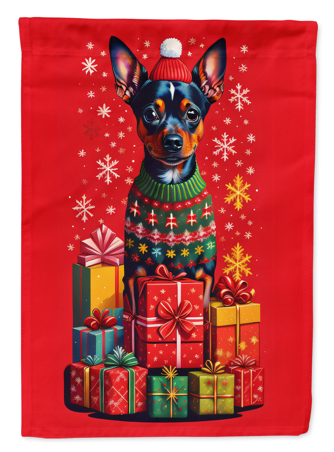 Buy this Miniature Pinscher Holiday Christmas House Flag