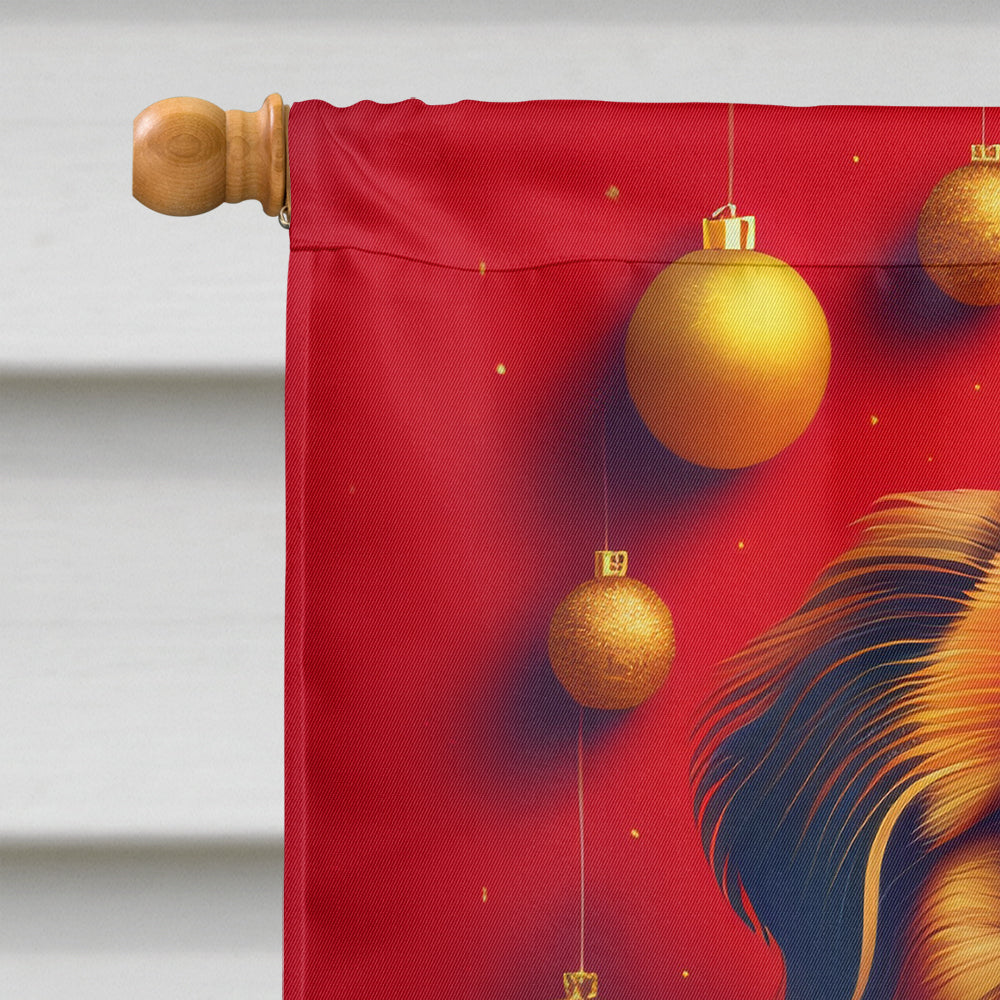 Pekingese Holiday Christmas House Flag