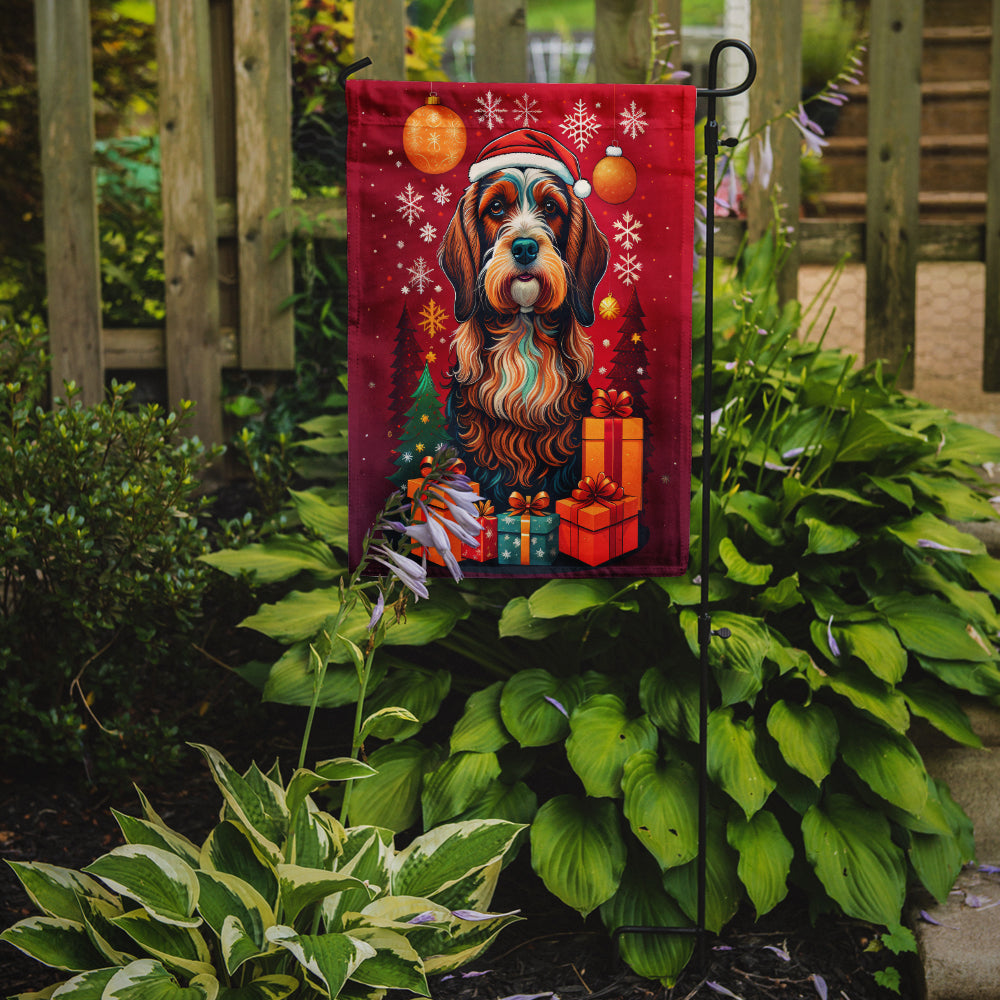 Caroline's Treasures Petit Basset Griffon Vendeen Holiday Christmas Garden Flag – Outdoor Decorative Yard Flag