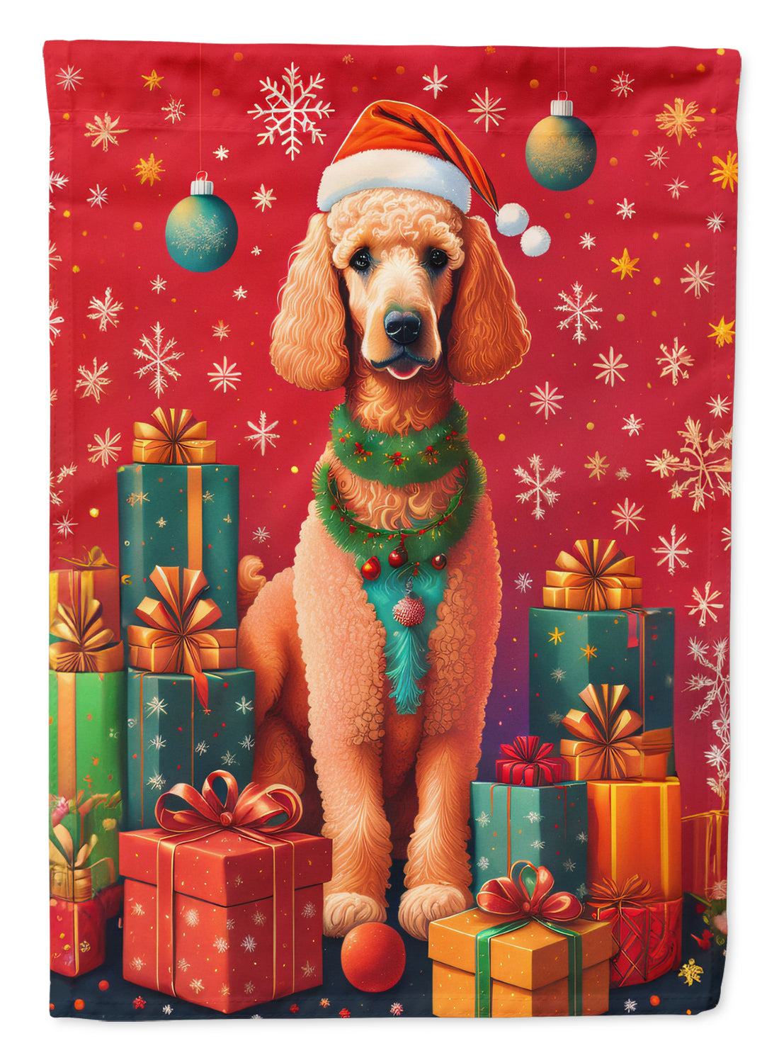 Buy this Poodle Holiday Christmas House Flag