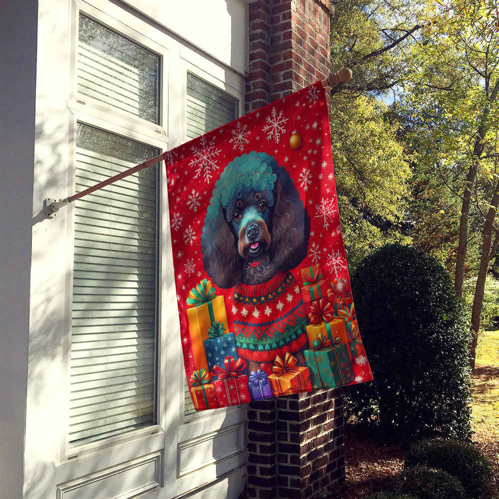 Caroline's Treasures Poodle Holiday Christmas House Flag