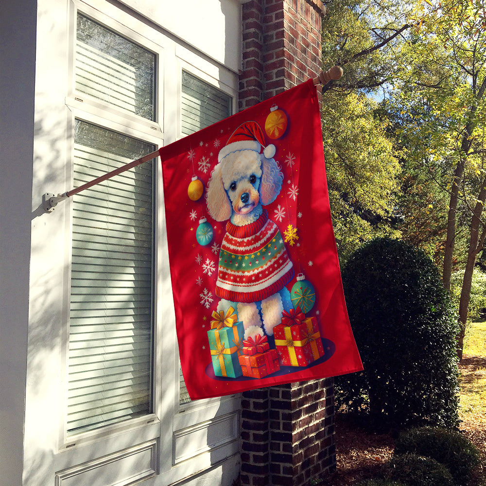 Caroline's Treasures Poodle Holiday Christmas House Flag