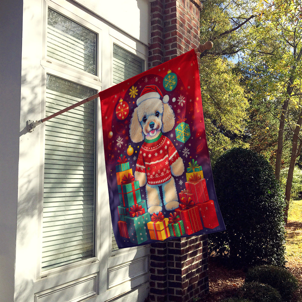 Caroline's Treasures Poodle Holiday Christmas House Flag