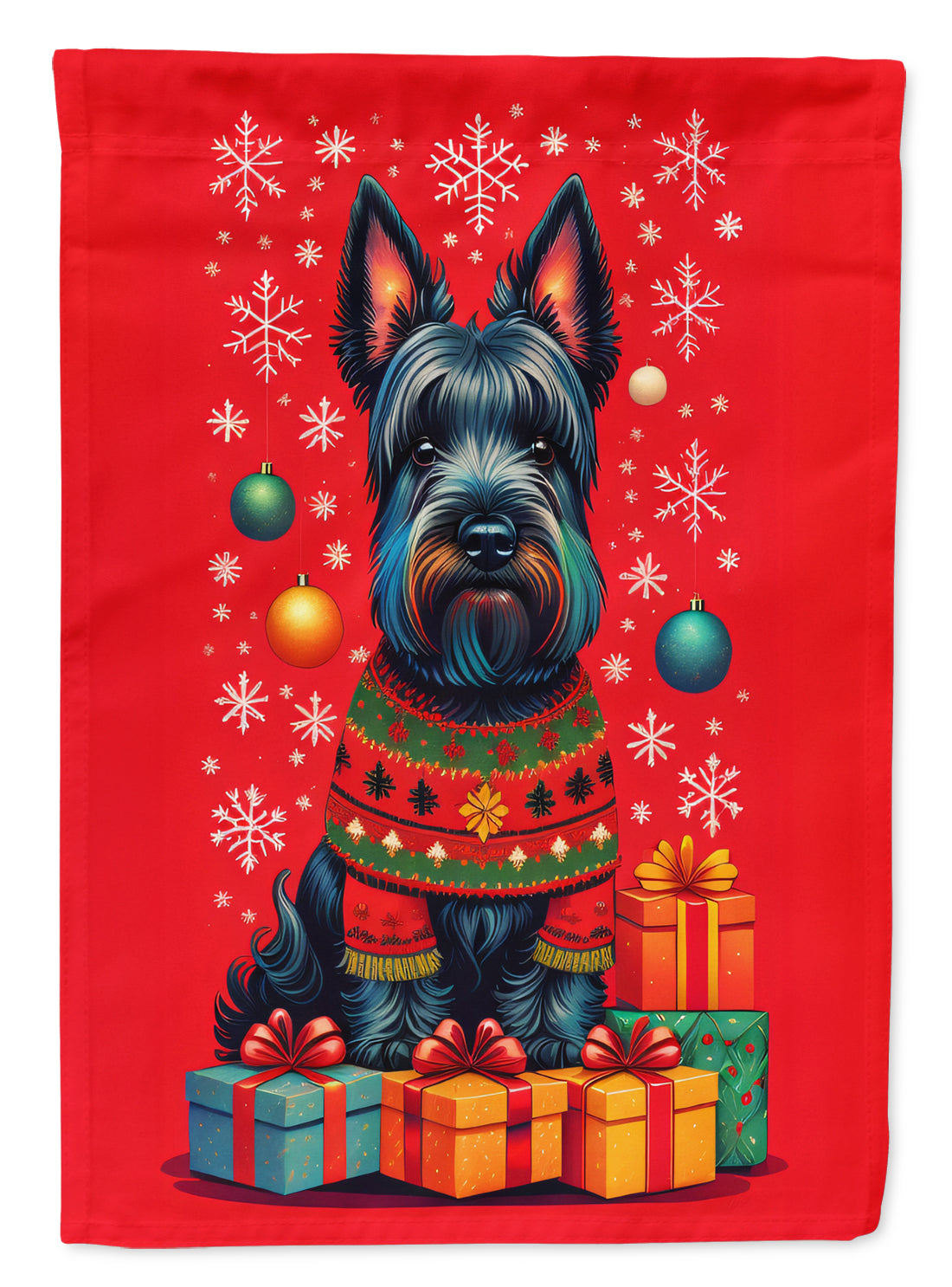 Buy this Scottish Terrier Holiday Christmas House Flag
