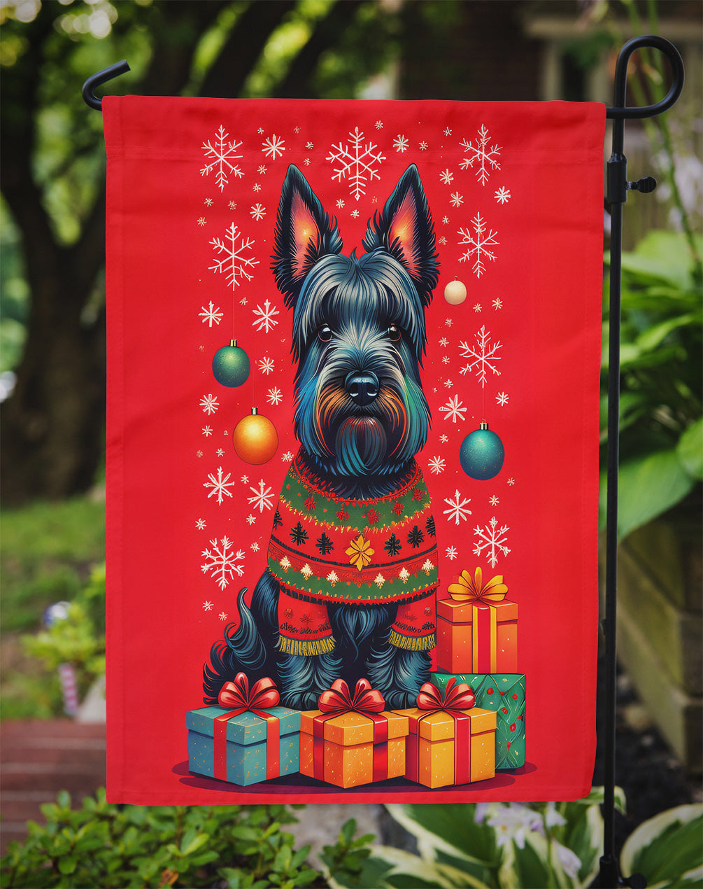 Scottish Terrier Holiday Christmas Garden Flag