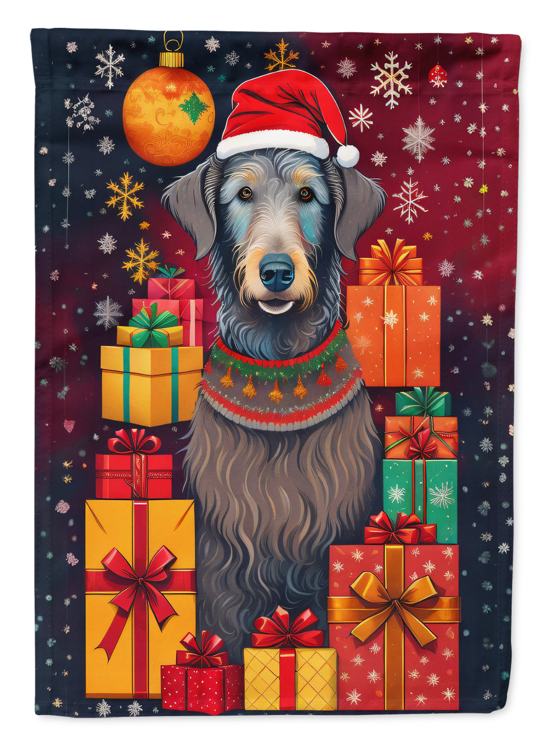 Buy this Scottish Deerhound Holiday Christmas House Flag