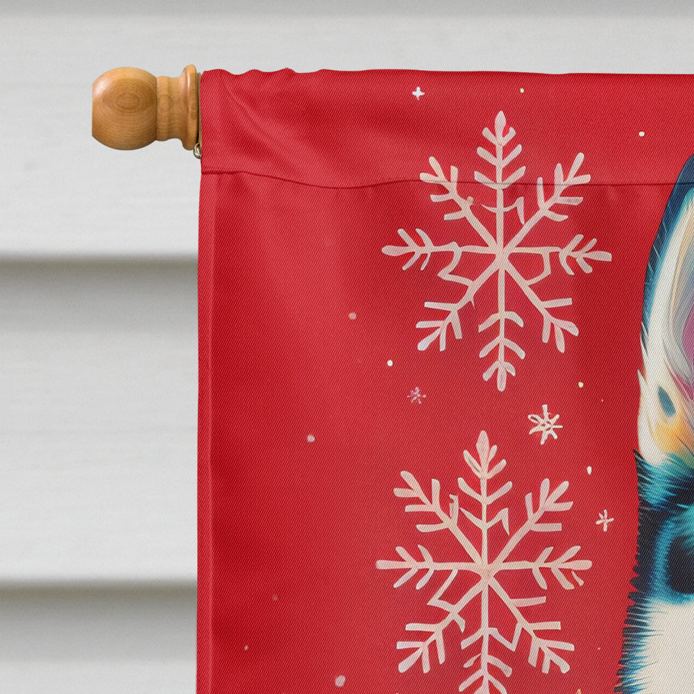 Siberian Husky Holiday Christmas House Flag