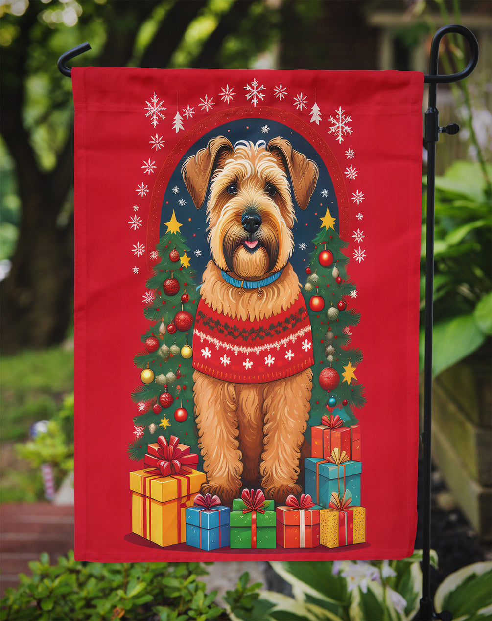 Wheaten Terrier Holiday Christmas Garden Flag
