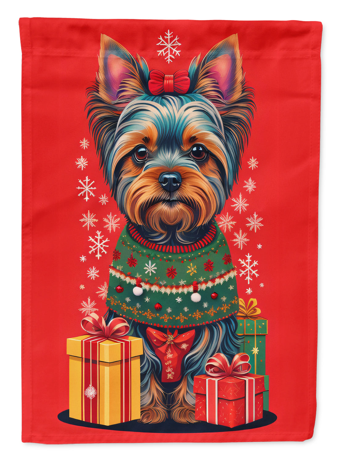 Buy this Yorkshire Terrier Griffon Holiday Christmas House Flag