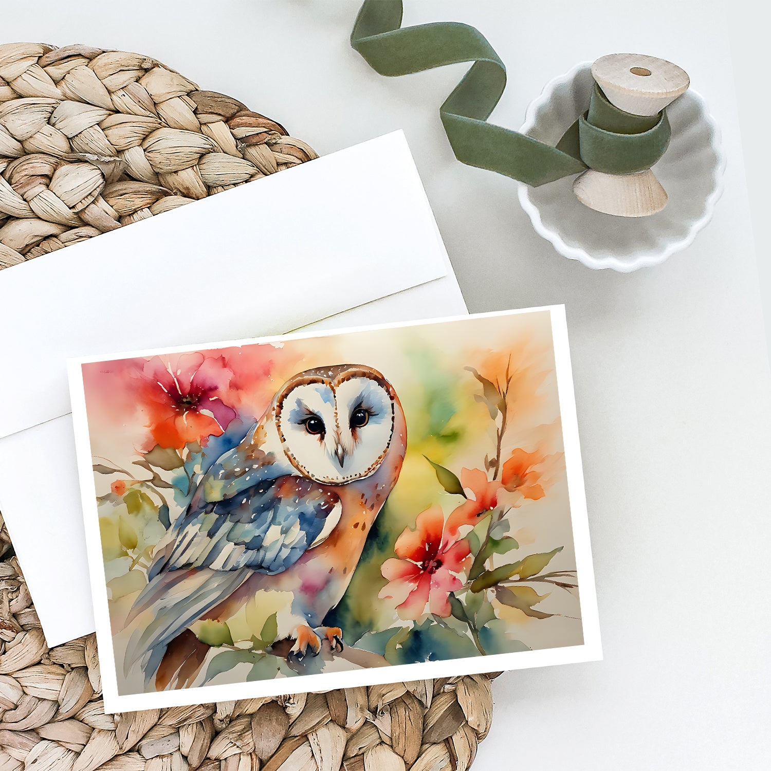 Barn Owl Greeting Cards Pack of 8
