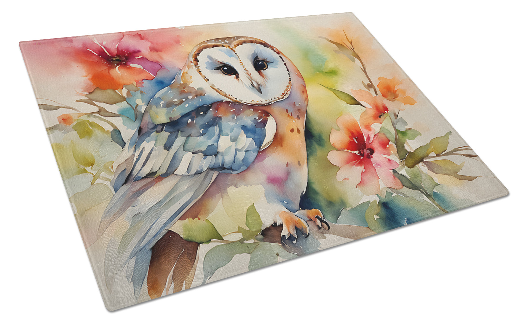 Buy this Barn Owl Glass Cutting Board