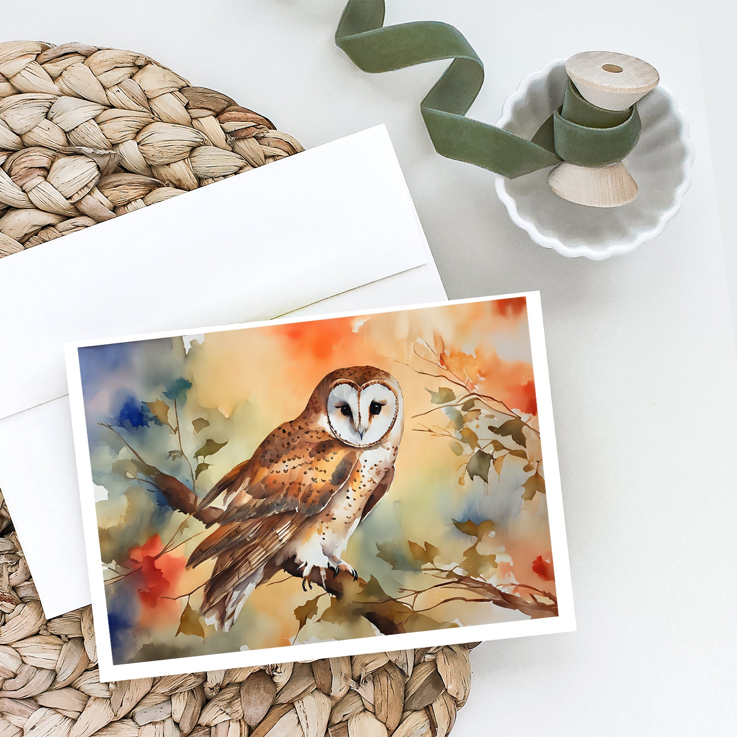 Barn Owl Greeting Cards Pack of 8