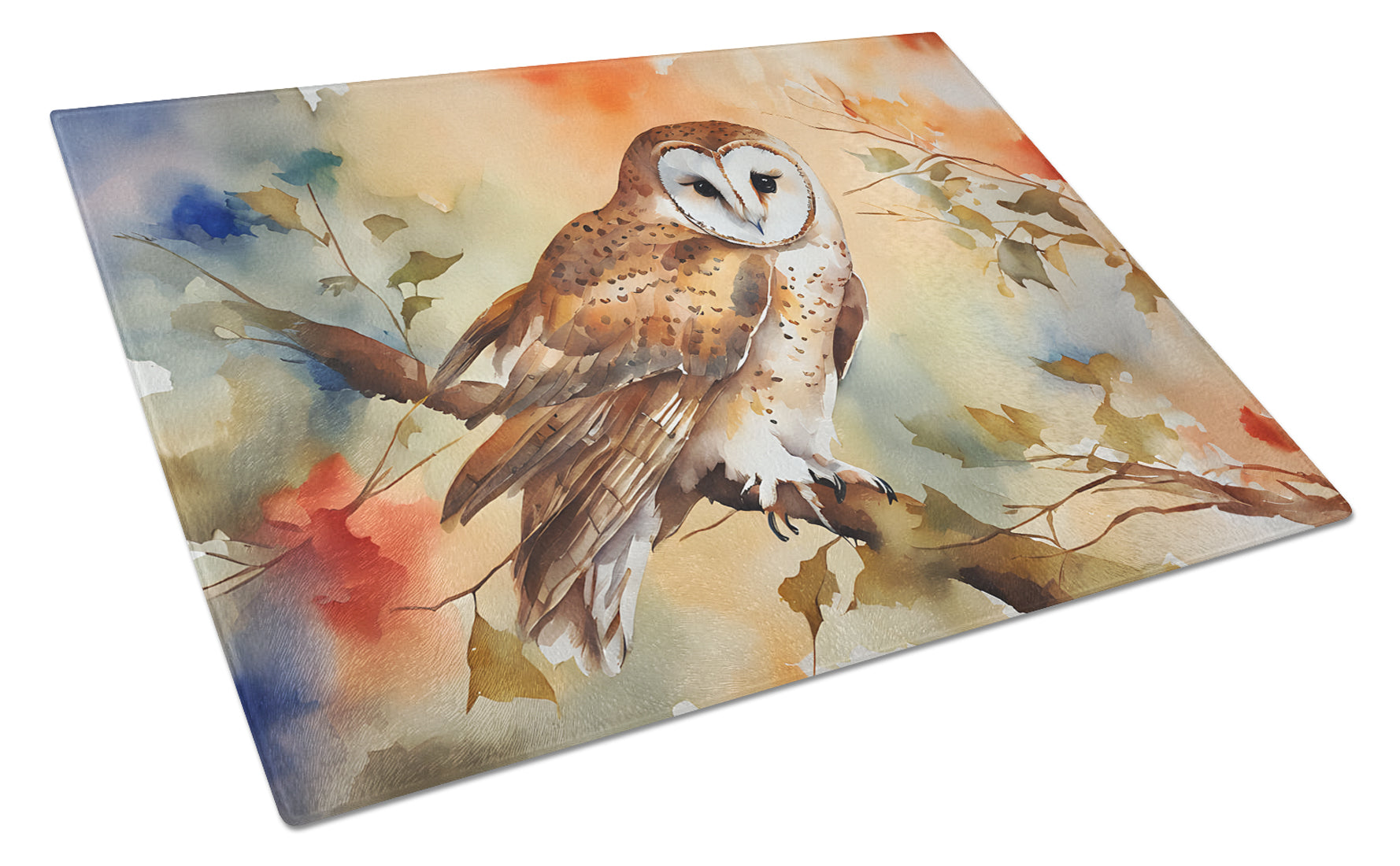 Buy this Barn Owl Glass Cutting Board