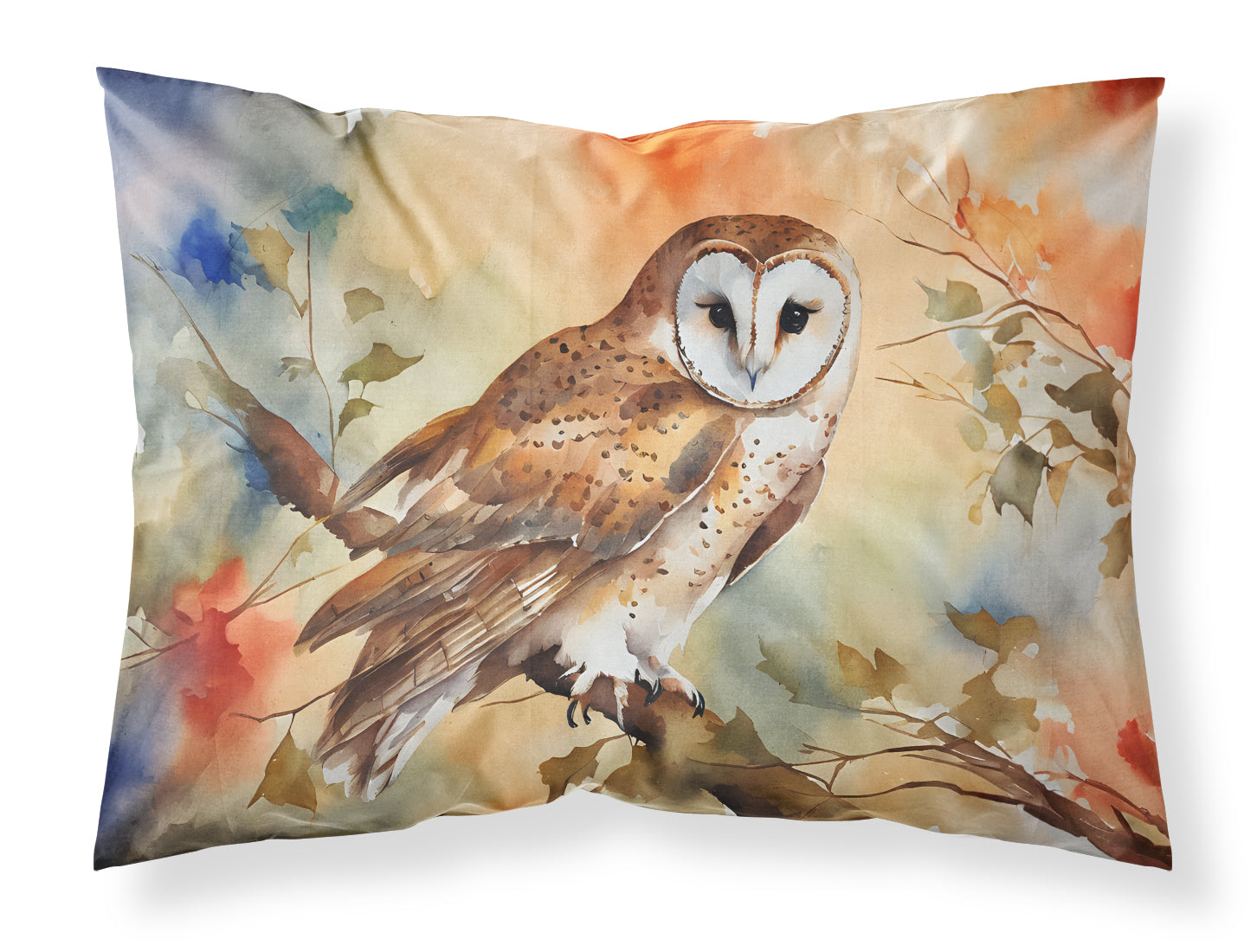 Caroline's Treasures Barn Owl Standard Pillowcase – Artistic Decorative Front, White Back