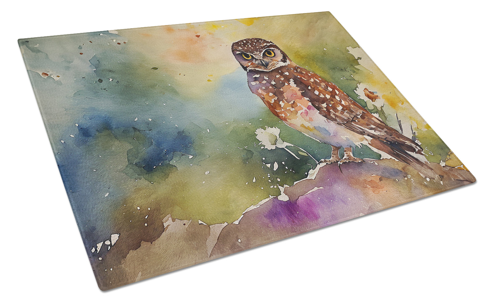 Buy this Burrowing Owl Glass Cutting Board