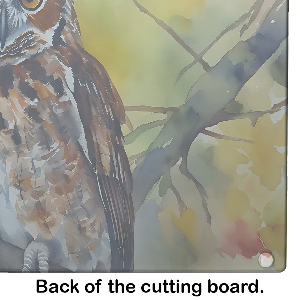 Eastern Screech Owl Glass Cutting Board