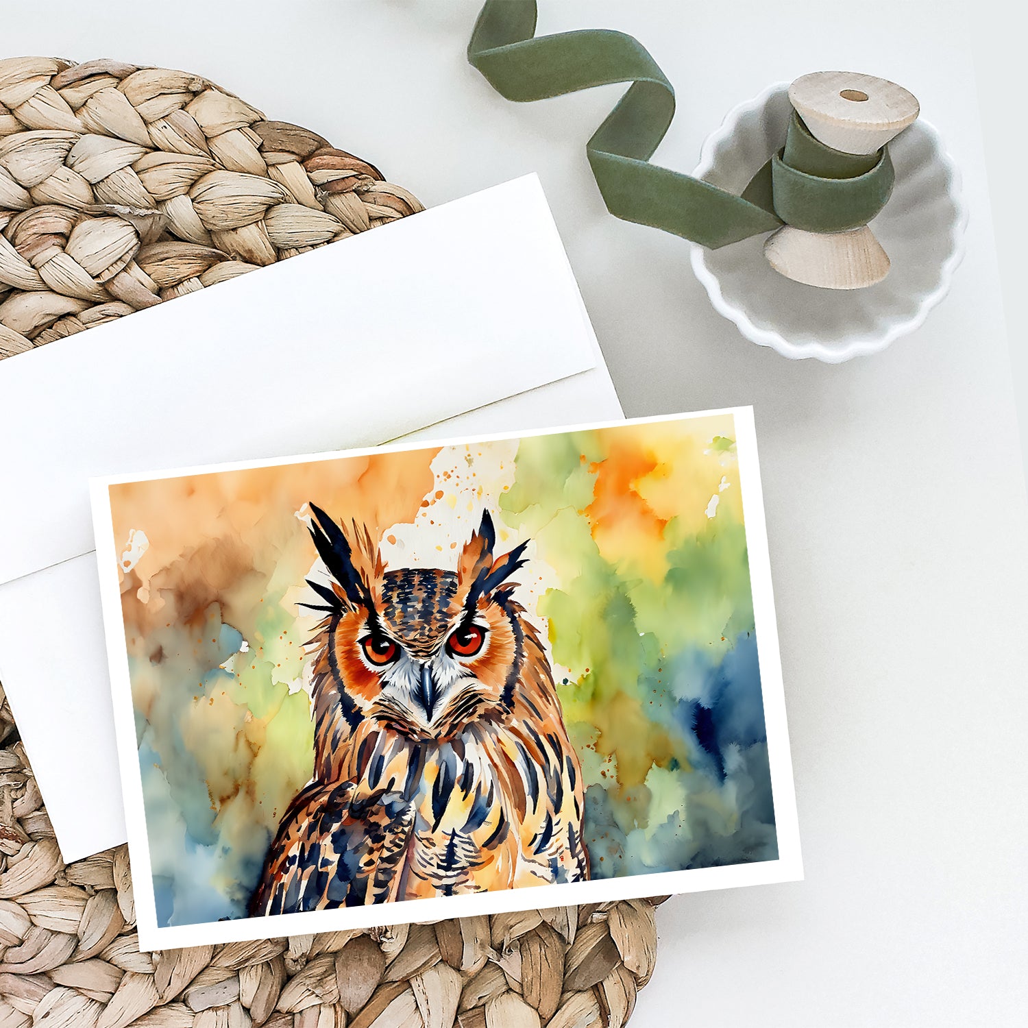 Eurasian Eagle Owl Greeting Cards Pack of 8