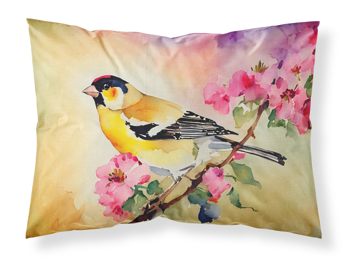 Caroline's Treasures Goldfinch Standard Pillowcase – Artistic Decorative Front, White Back