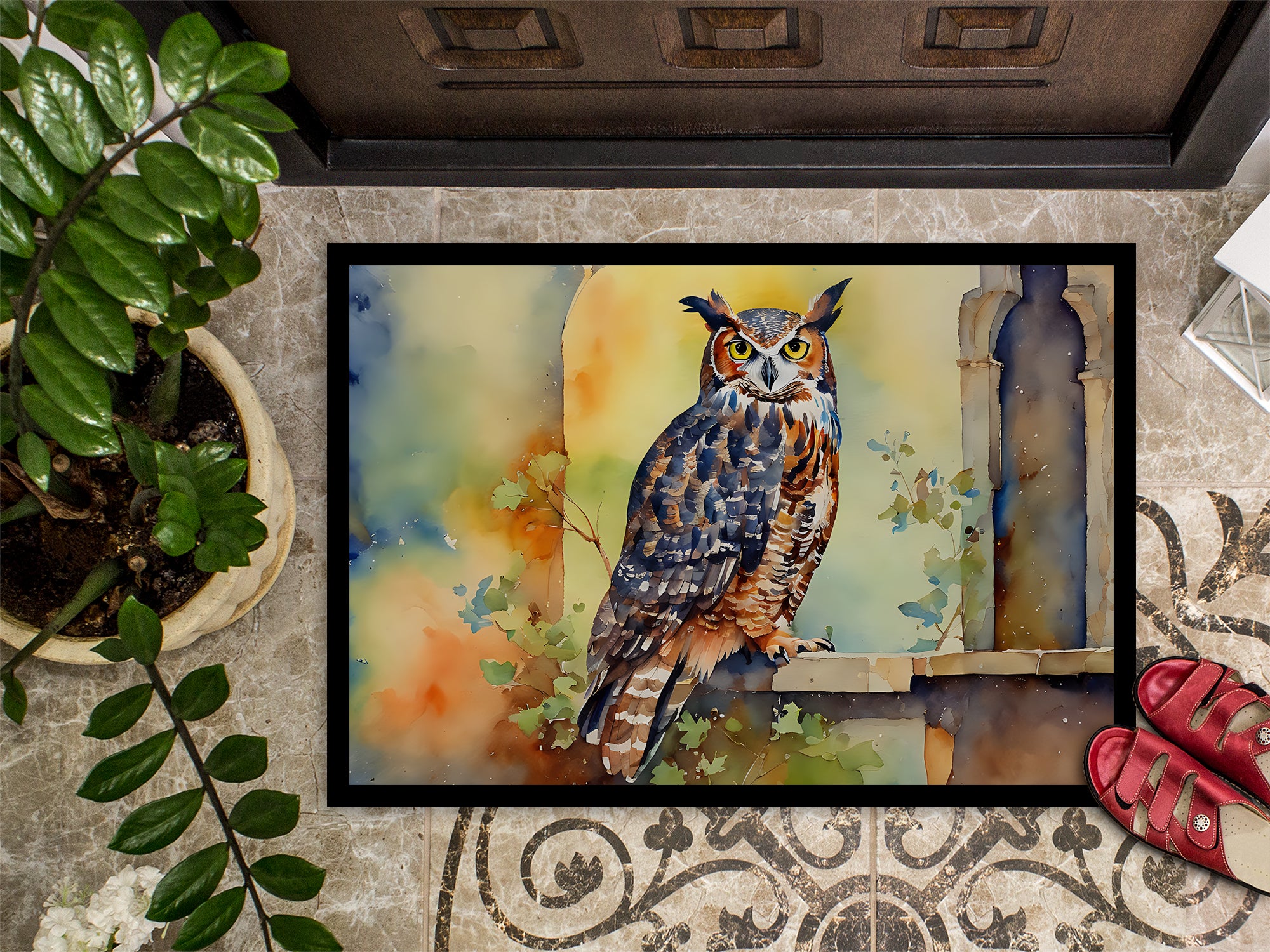 Great Horned Owl Doormat