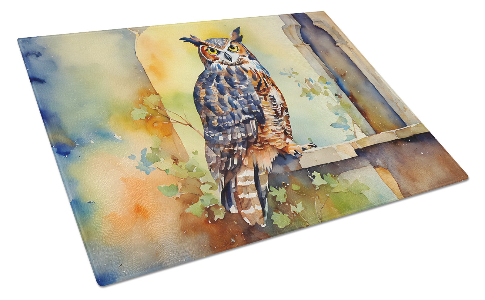 Buy this Great Horned Owl Glass Cutting Board