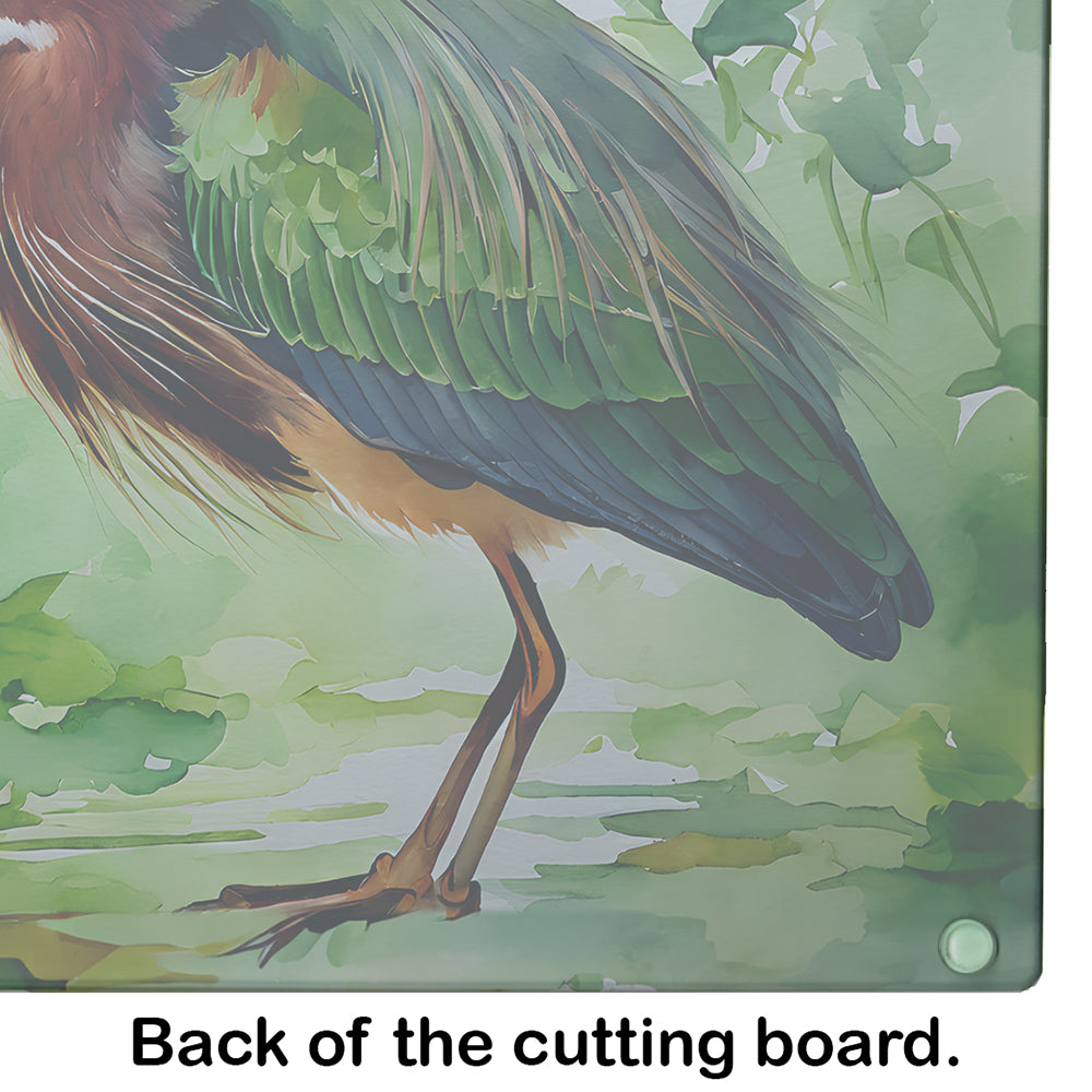 Green Heron Glass Cutting Board