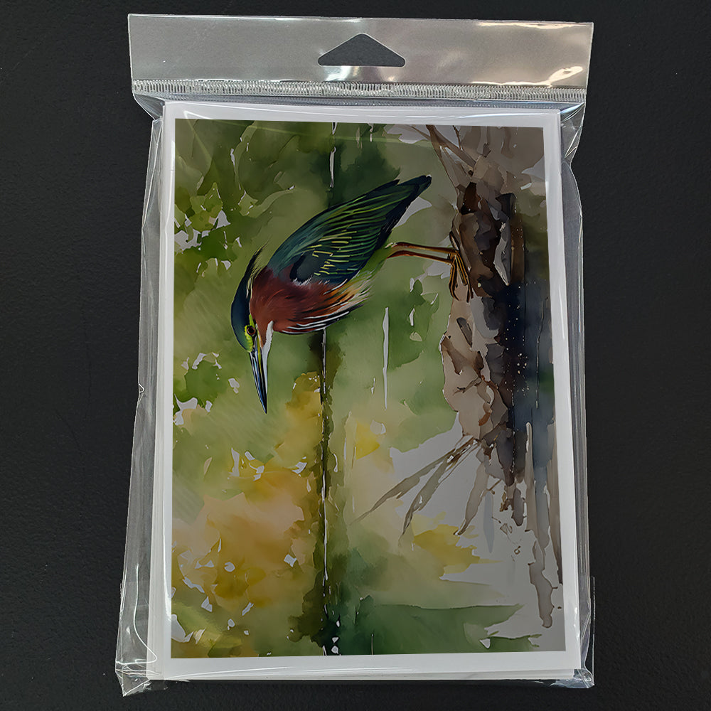 Green Heron Greeting Cards Pack of 8