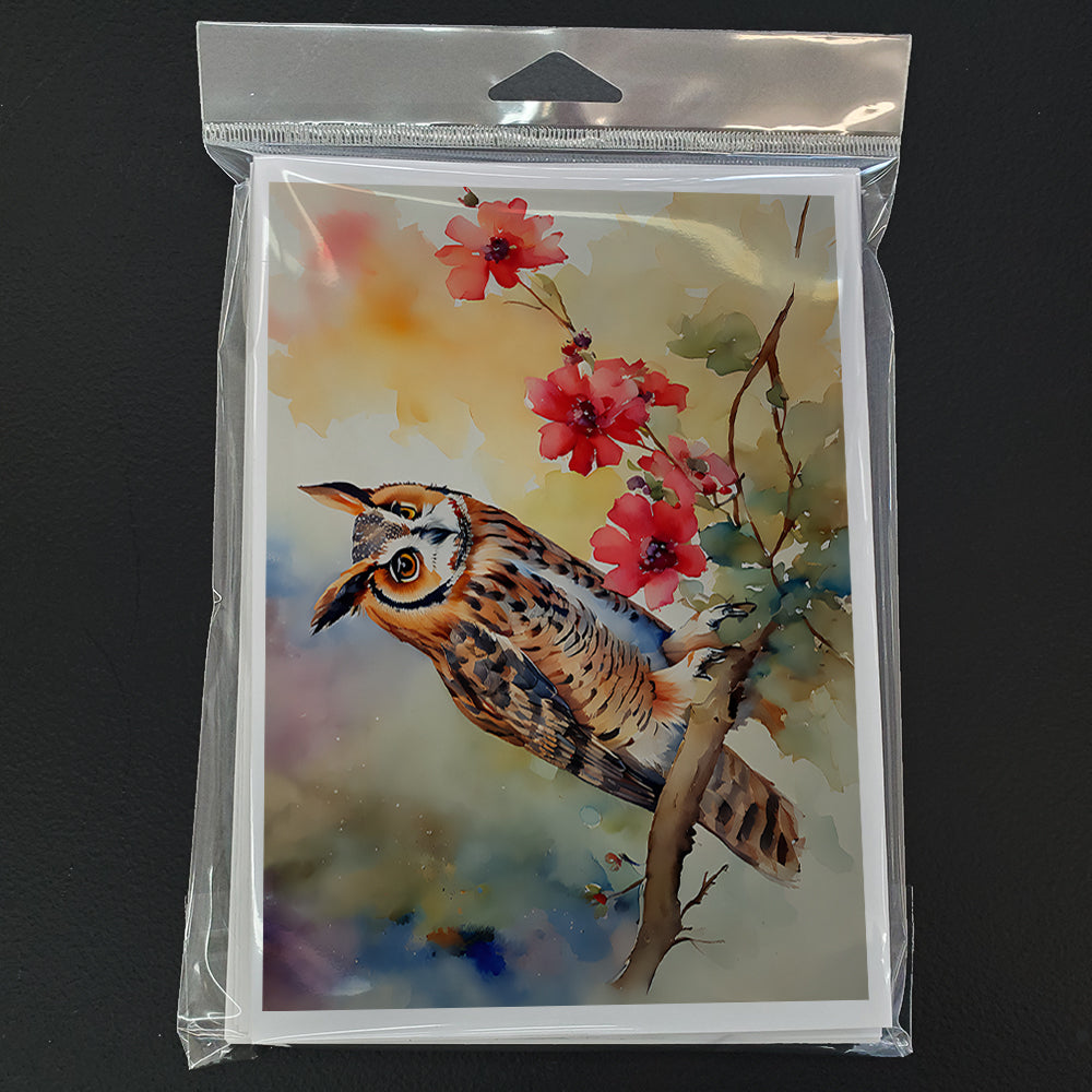 Long-Eared Owl Greeting Cards Pack of 8