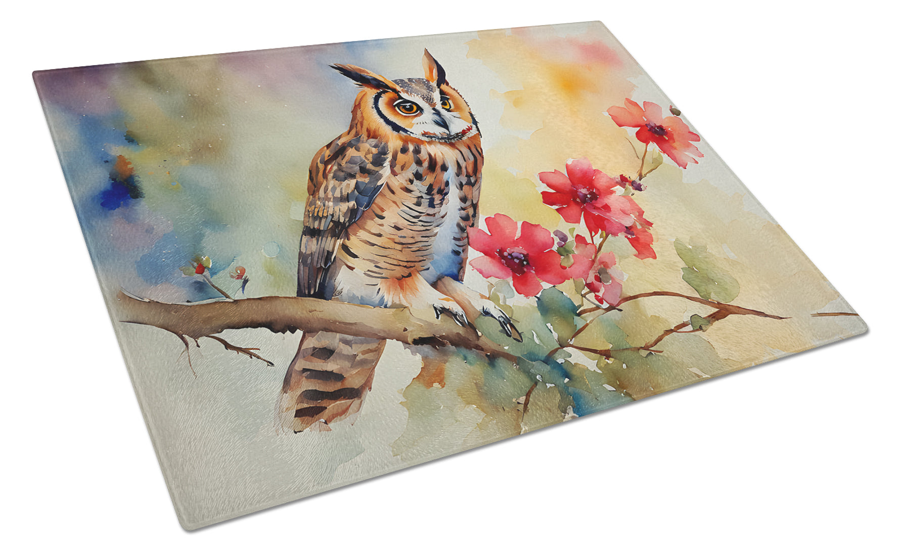 Buy this Long-Eared Owl Glass Cutting Board