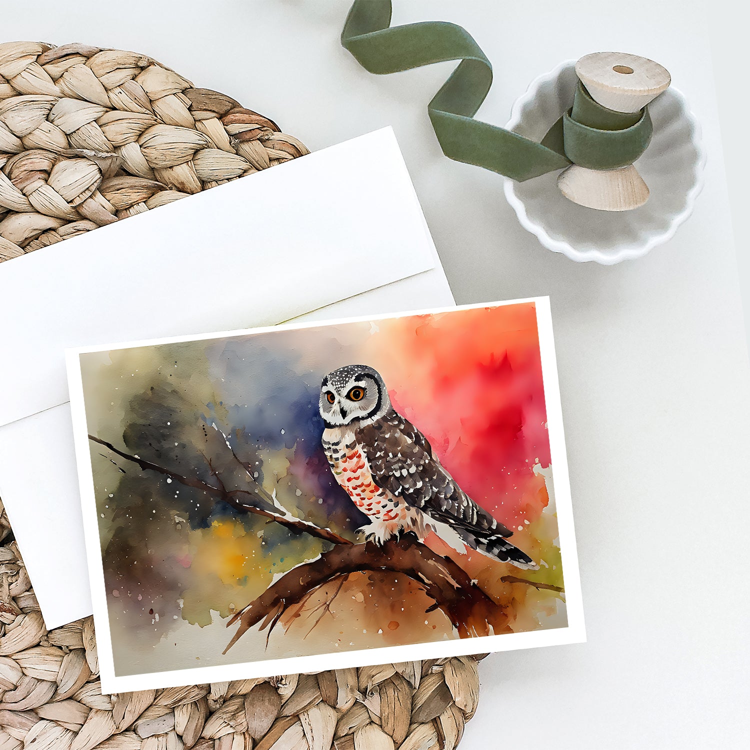 Buy this Northern Hawk Owl Greeting Cards Pack of 8