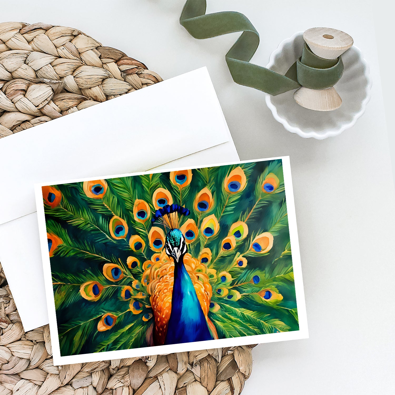 Peacock Greeting Cards Pack of 8