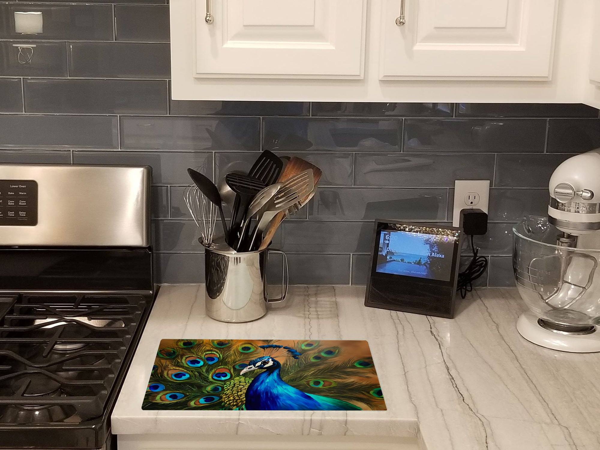 Buy this Peacock Glass Cutting Board