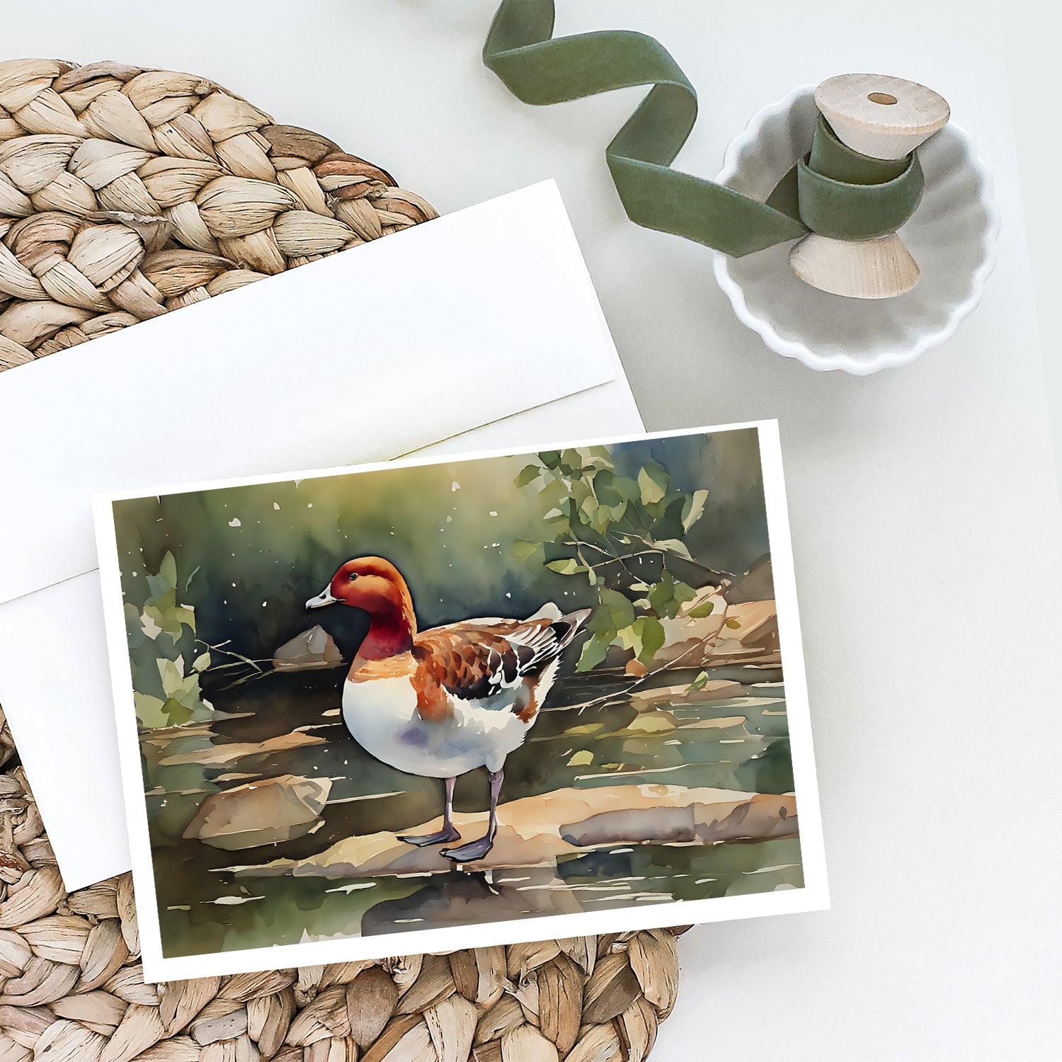 Redhead Duck Greeting Cards Pack of 8