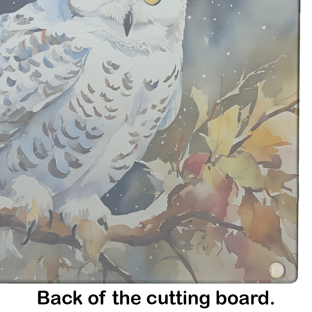 Snowy Owl Glass Cutting Board