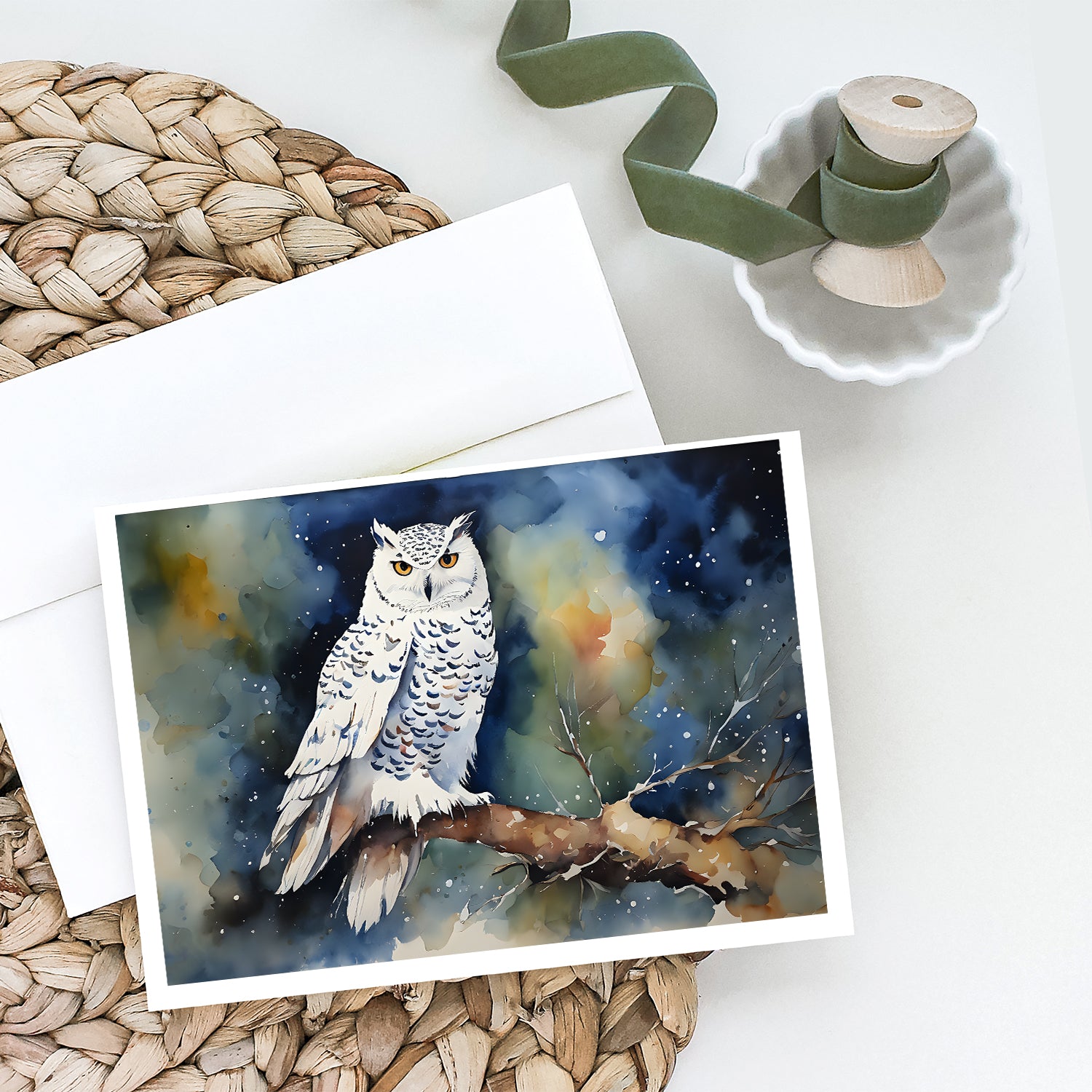 Snowy Owl Greeting Cards Pack of 8
